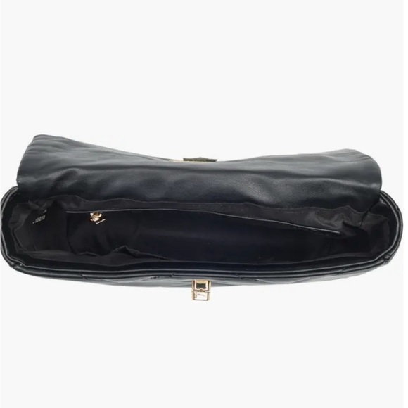 Badgley Mischka Black Quilted Crossbody Bag Gold Hardware - Picture 6 of 6